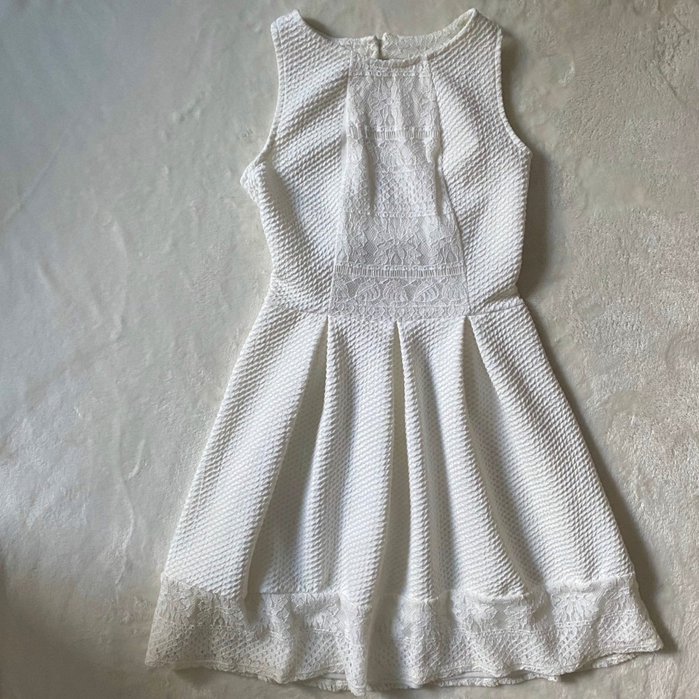 Textured Lace White Dress; Target XS